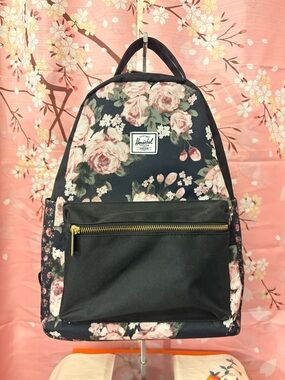 Herschel Full-Sized Rose Floral PINK Print Backpack Like-NEW